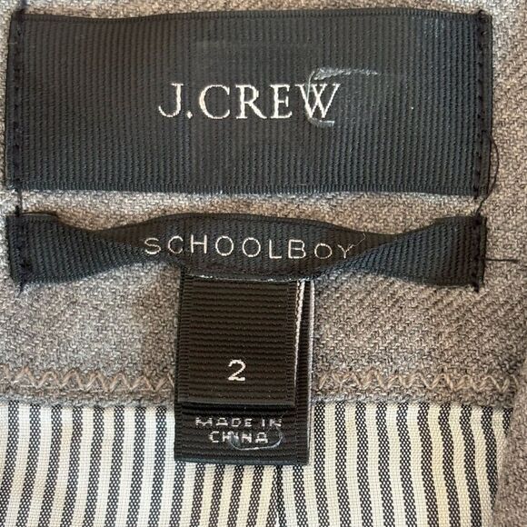 J Crew Schoolboy Blazer Gray Wool Double Button Womens Size 2 - Picture 8 of 11